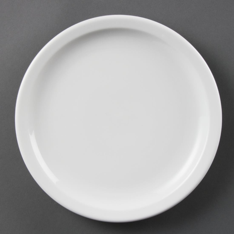 Assiettes &agrave; bord &eacute;troit 230mm blanches de haute qualit&eacute; - R&eacute;f. CB489 - Olympia