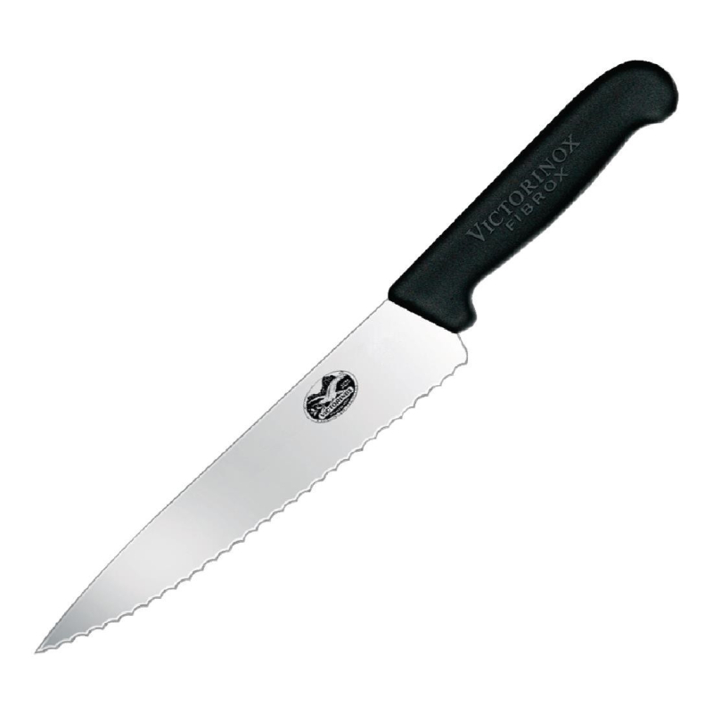 Couteau &agrave; d&eacute;couper dent&eacute; Victorinox Fibrox 22cm
