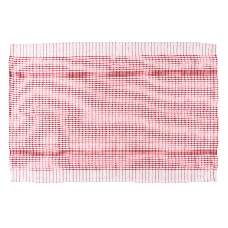 Torchons Vogue Wonderdry - Lot De 10, 95% Coton 5% Polyester, Dimensions 76,2x50,8 Cm, Couleur Rouge