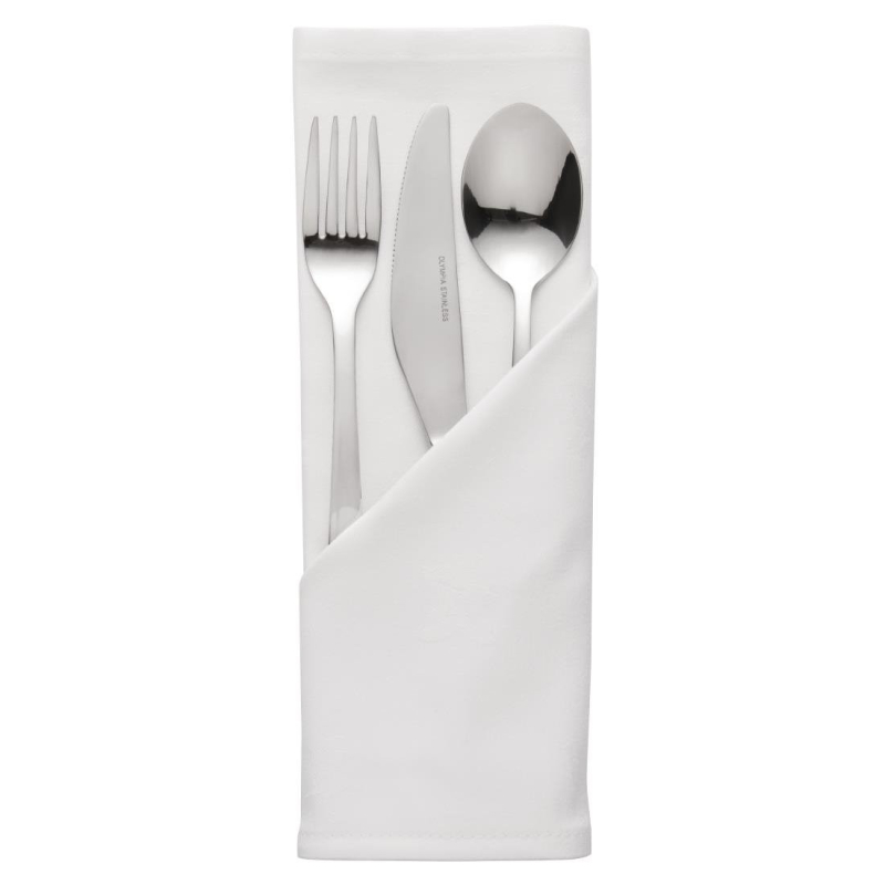 Serviettes Blanches Polyester 510x510mm - Lot de 10 - HB560 - Mitre Essentials