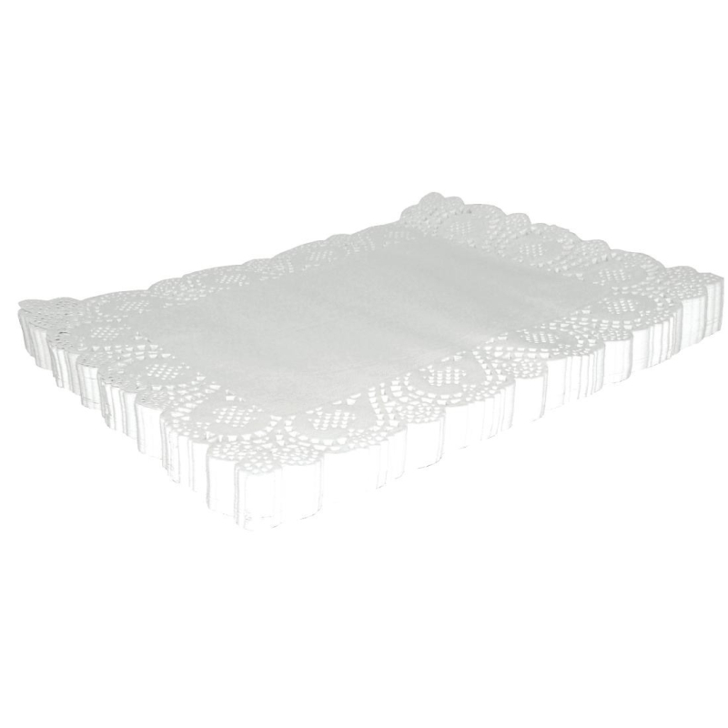 Napperons rectangulaires en papier motif rose - 300x400mm - R&eacute;f. CE994 - Fiesta