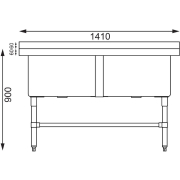 Double &eacute;vier profond 1410 x 600 mm - Vogue - CF406