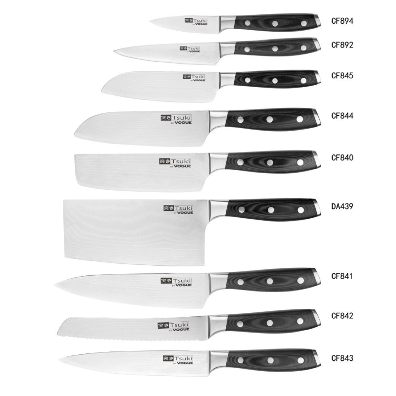 Couteau santoku japonais Tsuki 180mm - Haute Qualit&eacute; - CF844 - Vogue