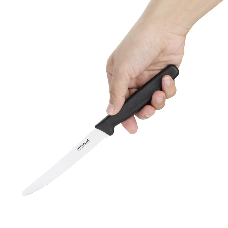 Couteau &agrave; Tomates Dent&eacute; Hygiplas 100mm - R&eacute;f. CF897 - Hygiplas