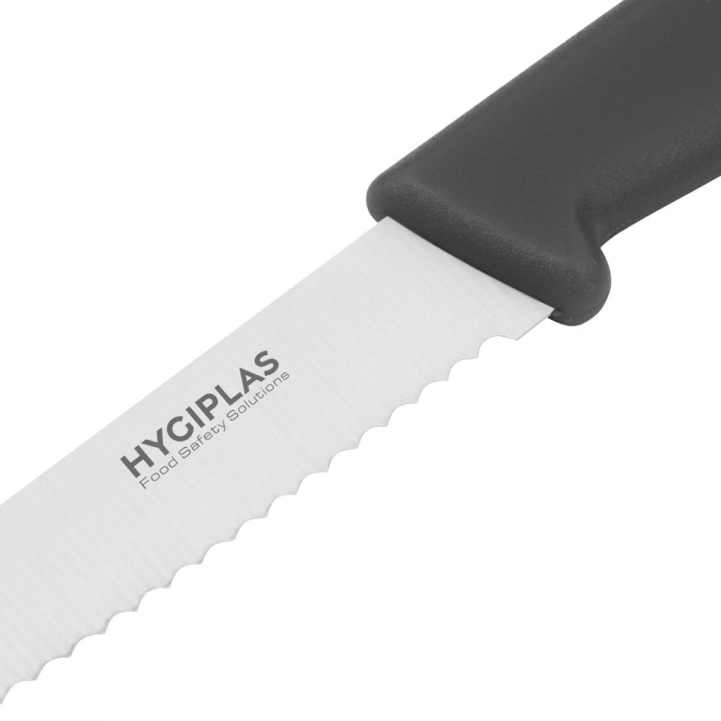 Couteau &agrave; Tomates Dent&eacute; Hygiplas 100mm - R&eacute;f. CF897 - Hygiplas