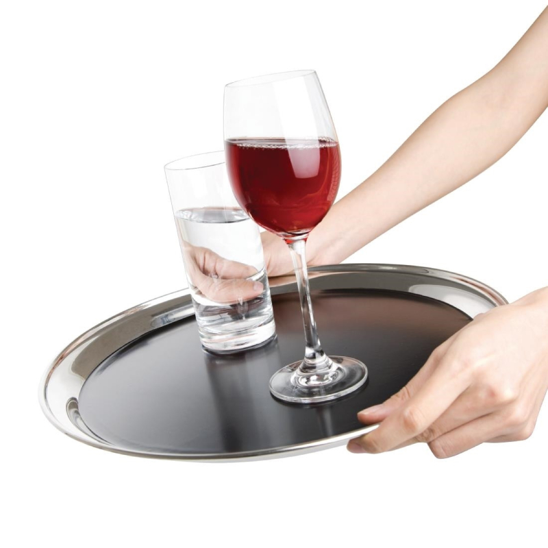 Plateau de service rond antid&eacute;rapant 355mm - CM438 - Olympia