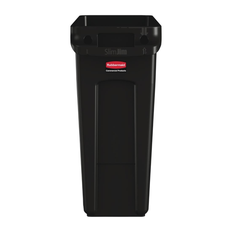 Rubbermaid Slim Jim Zwart 60L Afvoerput met Luchtkanalen