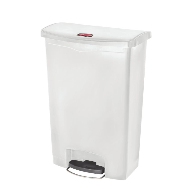 Rubbermaid Slim Jim Step-On witte brede pedaalemmer 90L