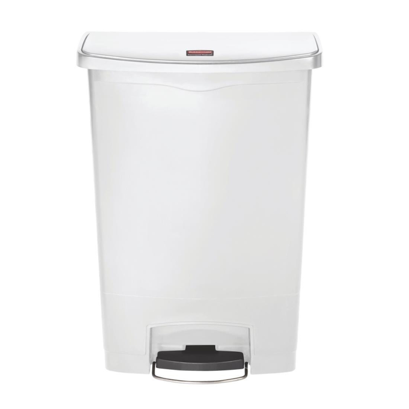 Rubbermaid Slim Jim Step-On witte brede pedaalemmer 90L