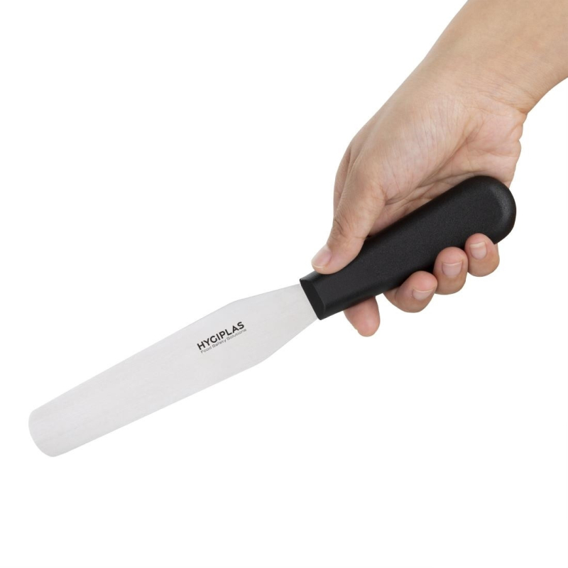 Spatelmes met recht lemmet Hygiplas zwart 150mm