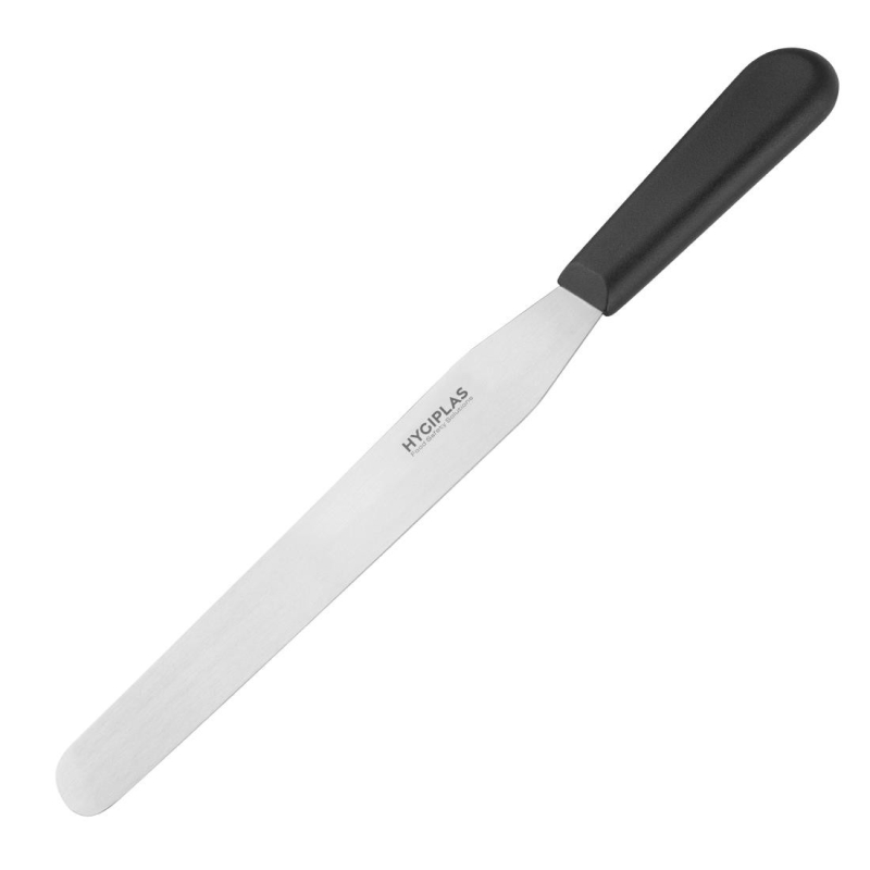 Spatelmes met recht lemmet Hygiplas zwart 255mm
