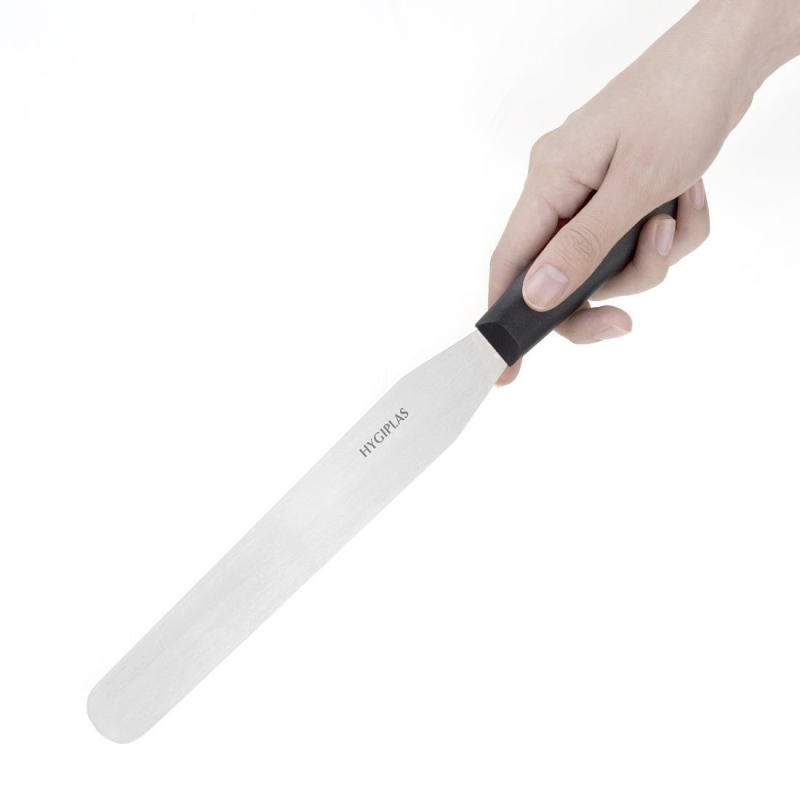 Spatelmes met recht lemmet Hygiplas zwart 255mm