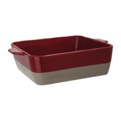 Plat &agrave; r&ocirc;tir rouge et taupe...