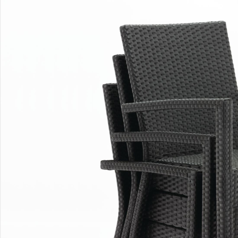 Fauteuils en rotin PE anthracite - Bolero - DL477