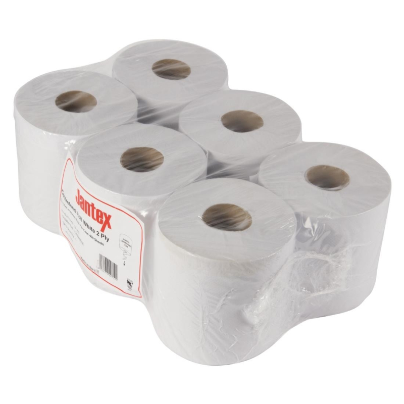Jantex 2-lagige centrefold handdoek voor contact met voedingsmiddelen wit
