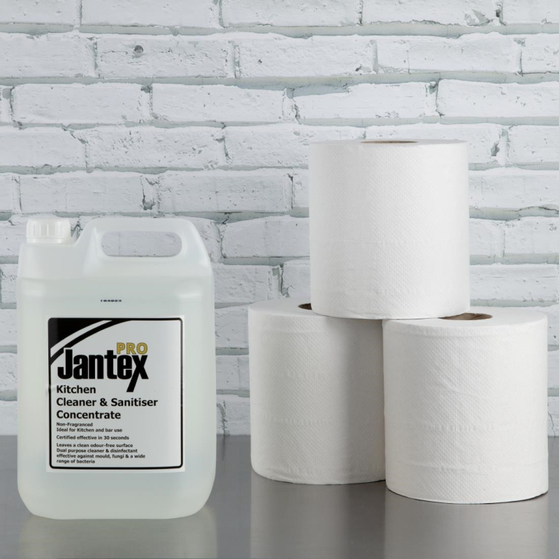 Jantex 2-lagige centrefold handdoek voor contact met voedingsmiddelen wit