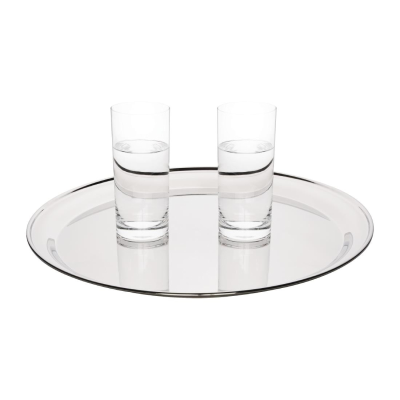 Plateau de service rond 405mm - Acier inoxydable - DM194 - Olympia