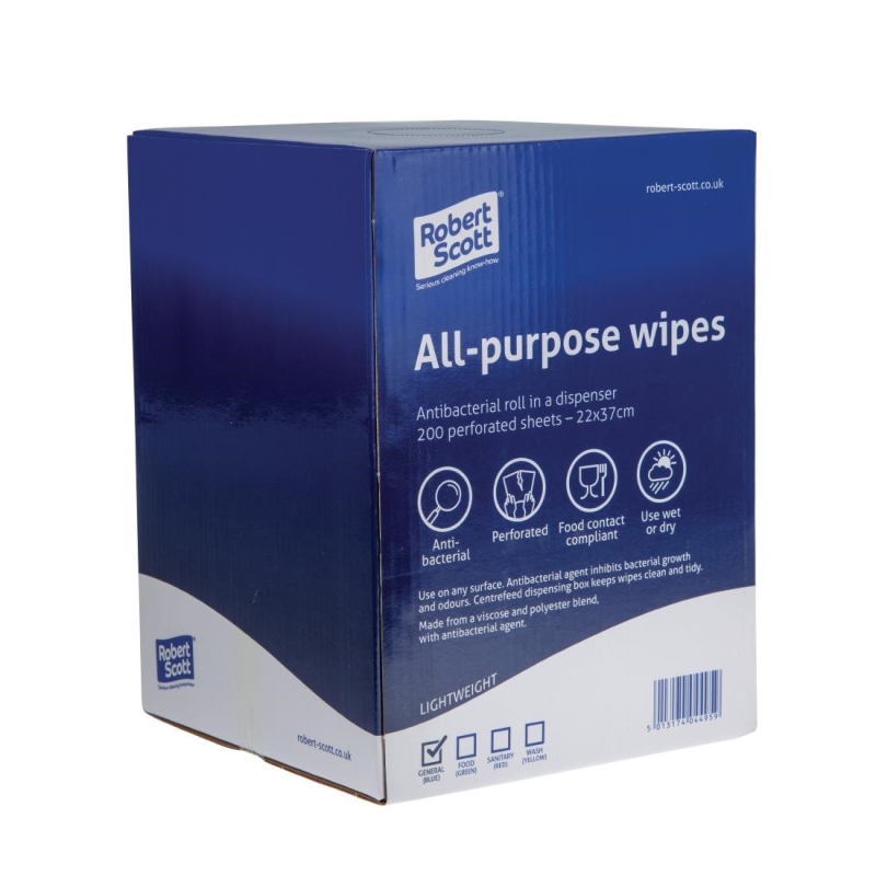 Chiffons tout usage antibact&eacute;riens Jantex bleus - 370x220mm - DN843 - Materiel Horeca
