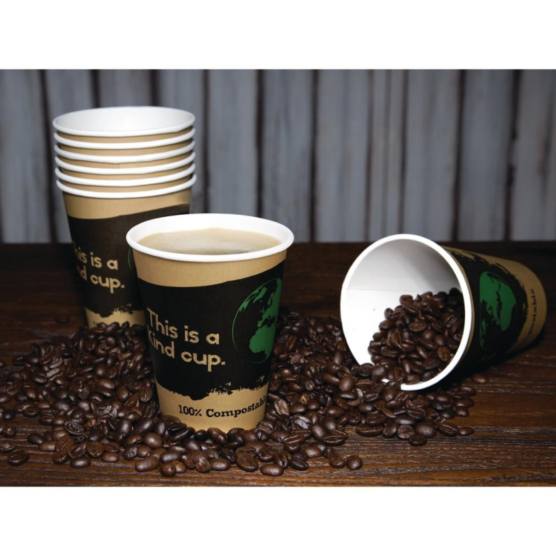 Gobelets boissons chaudes 34 cl compostables PLA Fiesta Green - R&eacute;f. DS058 - Fiesta