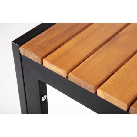 Table carr&eacute;e en acier et acacia 80 cm - Bolero - DS152