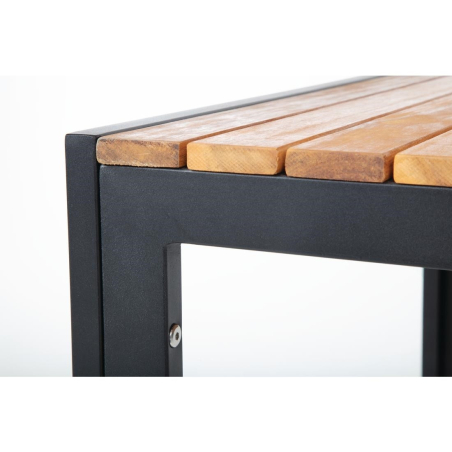 Table carr&eacute;e en acier et acacia 80 cm - Bolero - DS152