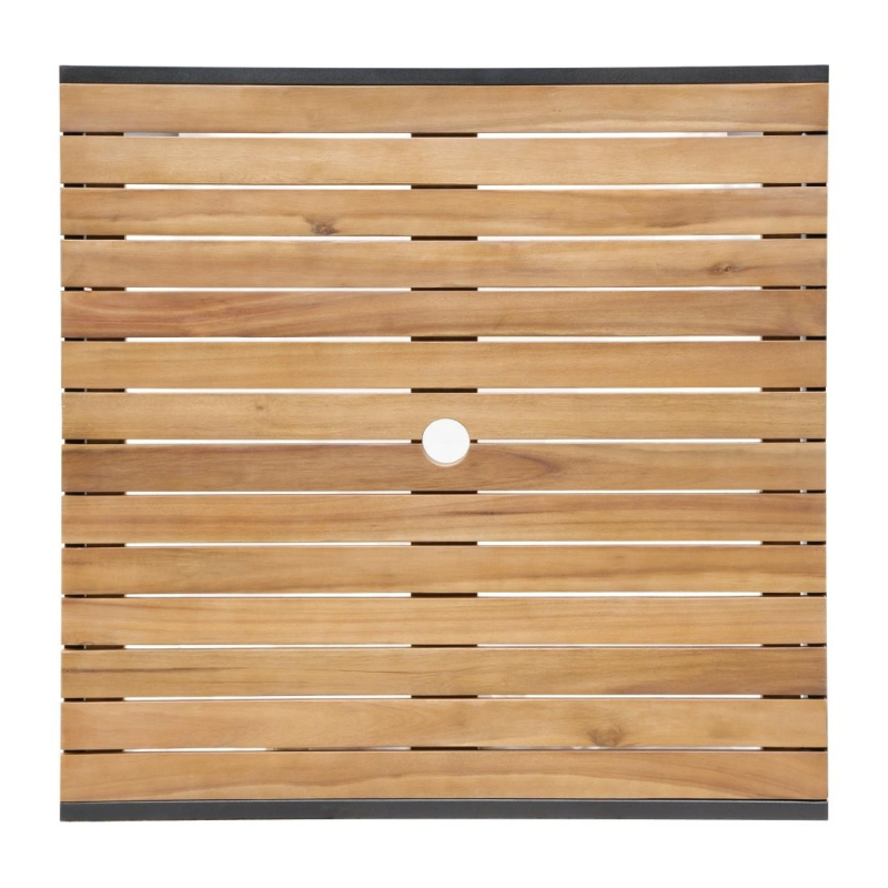 Vierkante staal en acacia tafel 80 cm - Bolero - DS152