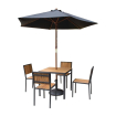 Table carr&eacute;e en acier et acacia 80 cm - Bolero - DS152