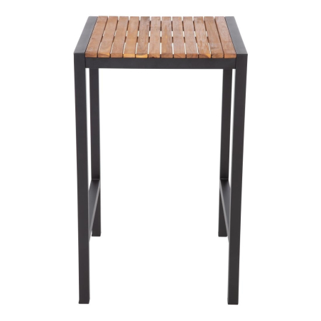 Mange-debout carr&eacute; en acier et acacia 60 cm - Bolero - DS155