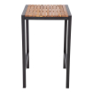 Mange-debout carr&eacute; en acier et acacia 60 cm - Bolero - DS155