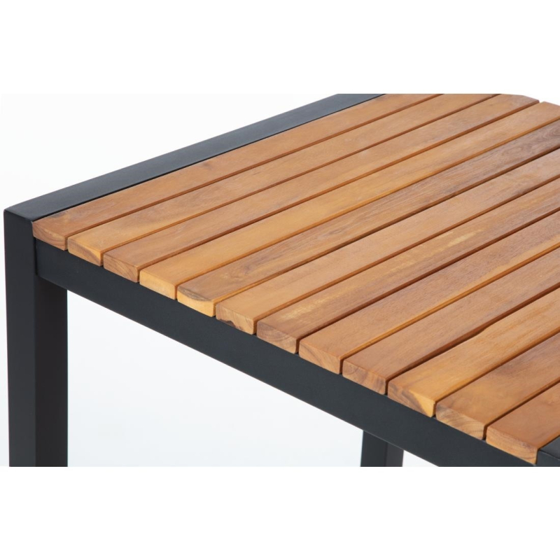 Mange-debout carr&eacute; en acier et acacia 60 cm - Bolero - DS155