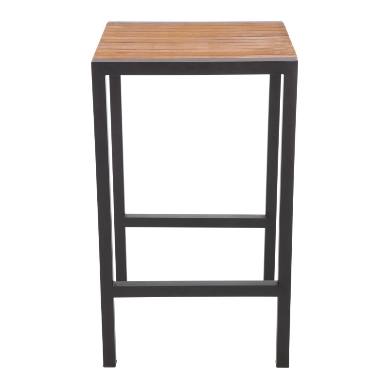 Mange-debout carr&eacute; en acier et acacia 60 cm - Bolero - DS155