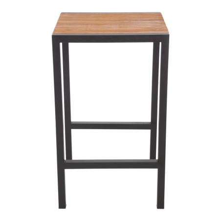 Mange-debout carr&eacute; en acier et acacia 60 cm - Bolero - DS155