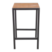 Vierkante staal en acacia tafel 60 cm - Bolero - DS155