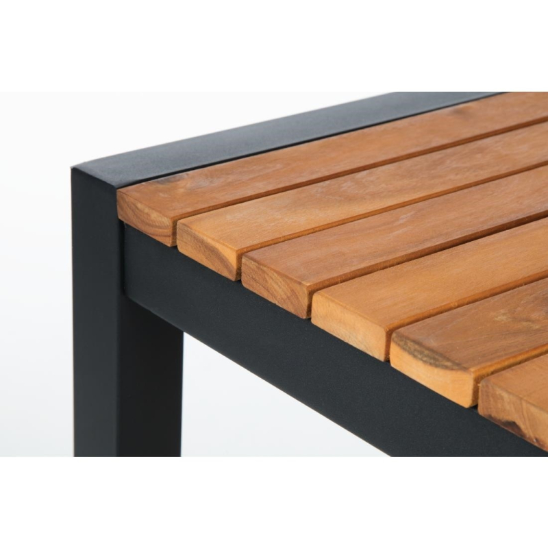 Mange-debout carr&eacute; en acier et acacia 60 cm - Bolero - DS155