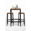 Mange-debout carr&eacute; en acier et acacia 60 cm - Bolero - DS155