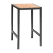 Mange-debout carr&eacute; en acier et acacia 60 cm - Bolero - DS155