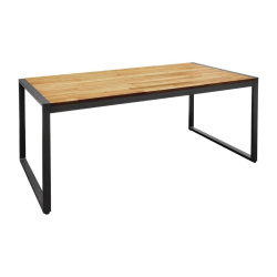 Rechthoekige industri&euml;le tafel staal en acacia 180 cm - Bolero - DS157