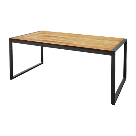 Rechthoekige industri&euml;le tafel staal en acacia 180 cm - Bolero - DS157