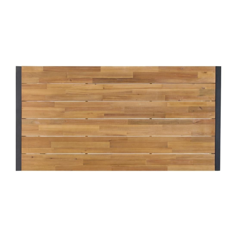 Table industrielle rectangulaire acier et acacia 180 cm - Bolero - DS157