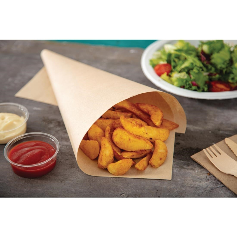 Vegware composteerbaar ongebleekt vetvrij papier 38 x 27,5 cm