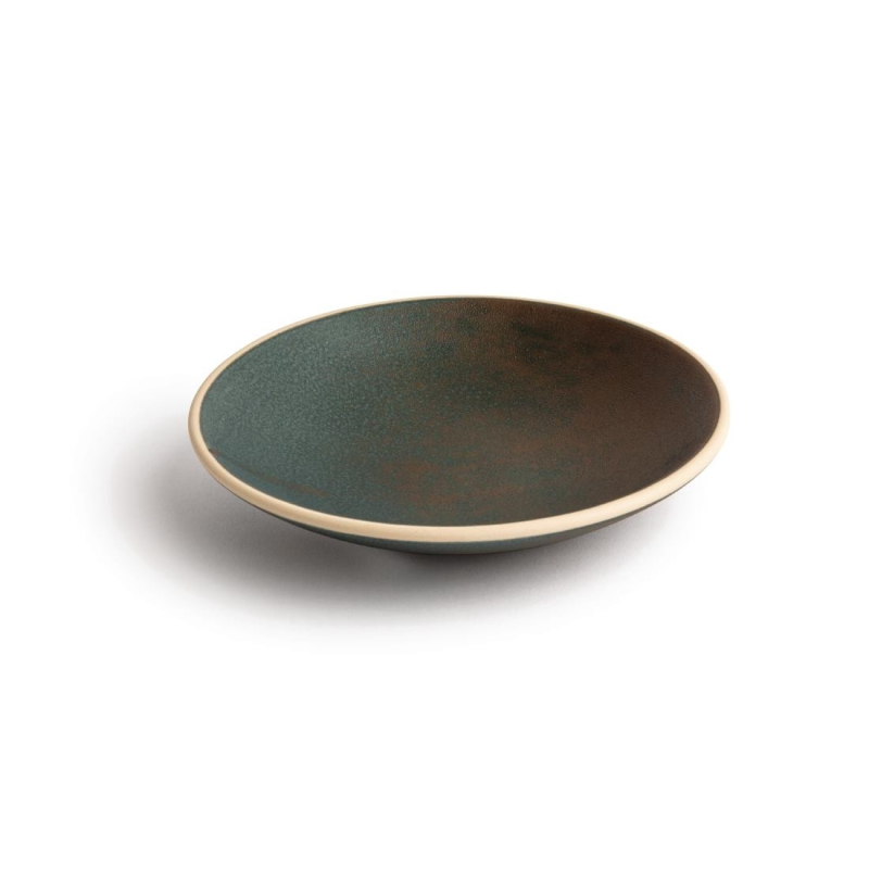 Assiettes creuses vert bronze Olympia Canvas 20 cm - Contenance 25cl - FA326 - Olympia