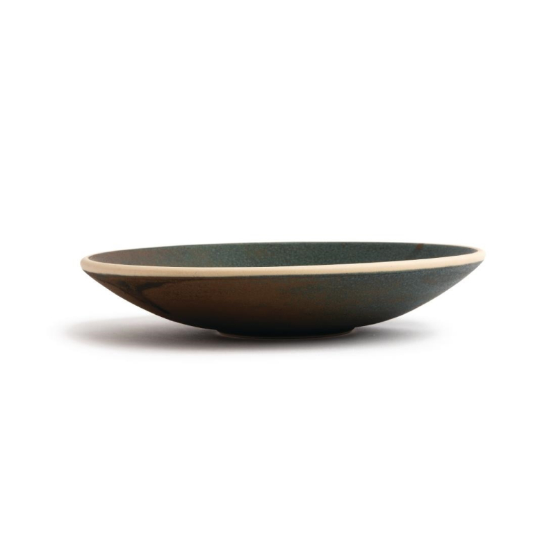 Assiettes creuses vert bronze Olympia Canvas 20 cm - Contenance 25cl - FA326 - Olympia