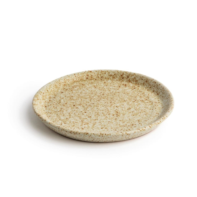 Assiettes plates beige mouchet&eacute; Olympia Canvas 18 cm - FA337 - Olympia