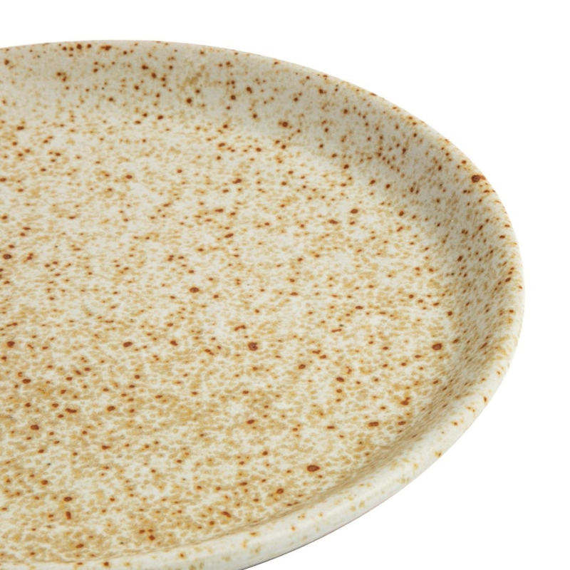 Assiettes plates beige mouchet&eacute; Olympia Canvas 18 cm - FA337 - Olympia