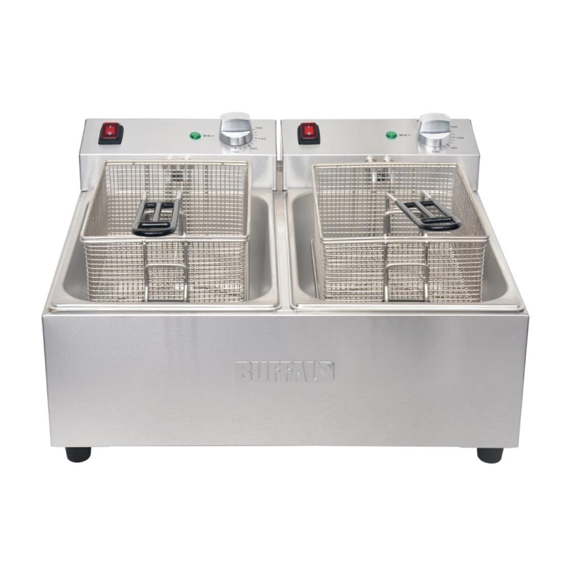 Dubbele friteuse Buffalo 2x5L 2x2,8kW - Snel en effici&euml;nt koken - FC257 - Buffalo