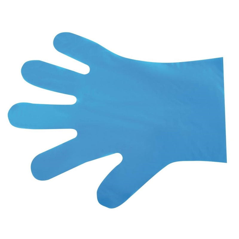 Gants de pr&eacute;paration alimentaire compostables Vegware bleus taille M - Confort et &eacute;cologie - FD389 - Vegware