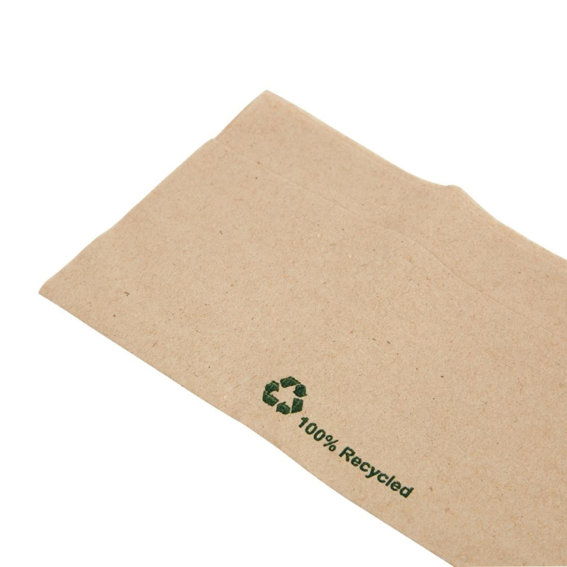Fiesta gerecycleerde gevouwen kraft servetten voor dispenser 320x300mm (pak van 6000)