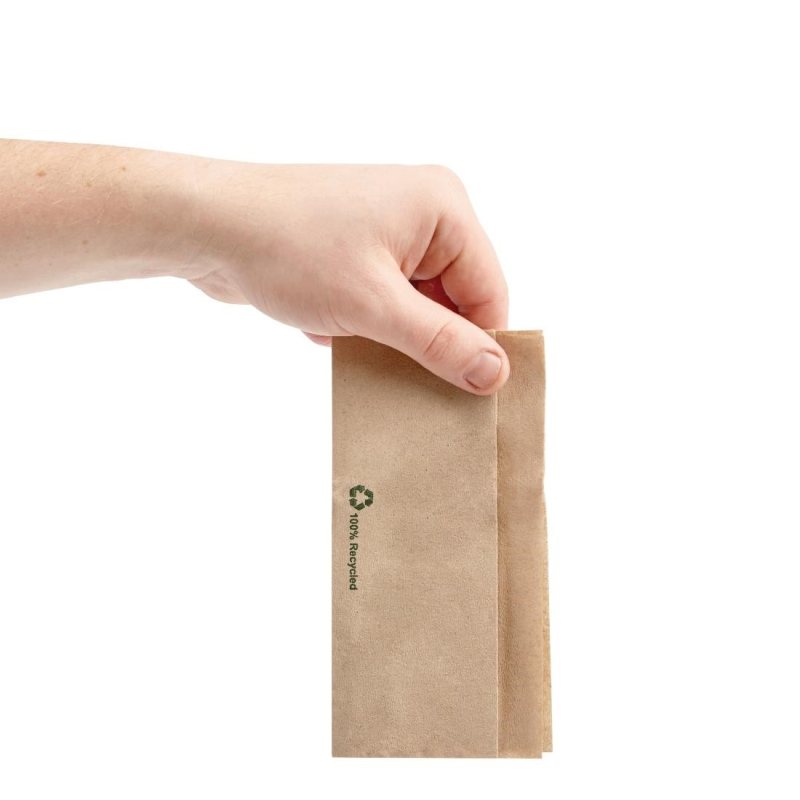 Fiesta gerecycleerde gevouwen kraft servetten voor dispenser 320x300mm (pak van 6000)