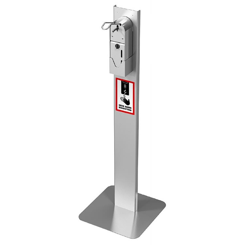 Support de d&eacute;sinfection des mains &agrave; commande au coude - Hauteur 1400mm - FN987 - Geen Merk