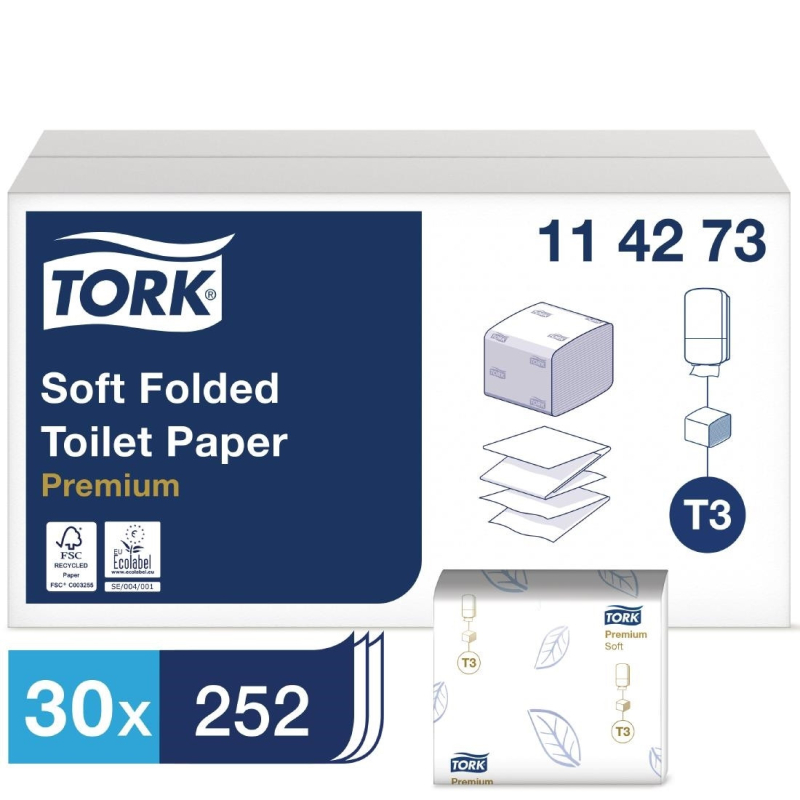 Paquet Papier Hygi&eacute;nique Blanc Tork - Distributeur &agrave; Feuille - GD307 - Tork
